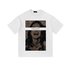 Street Philanthropist Print Oversize Short Sleeve T-Shirt Summer Loose Trend Versatile Details