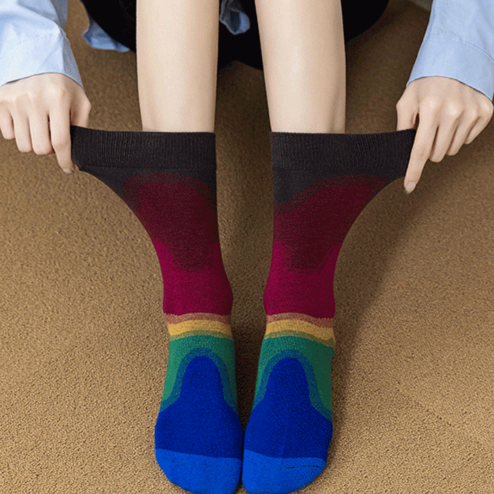 High Street Contrast Color Gradient Socks