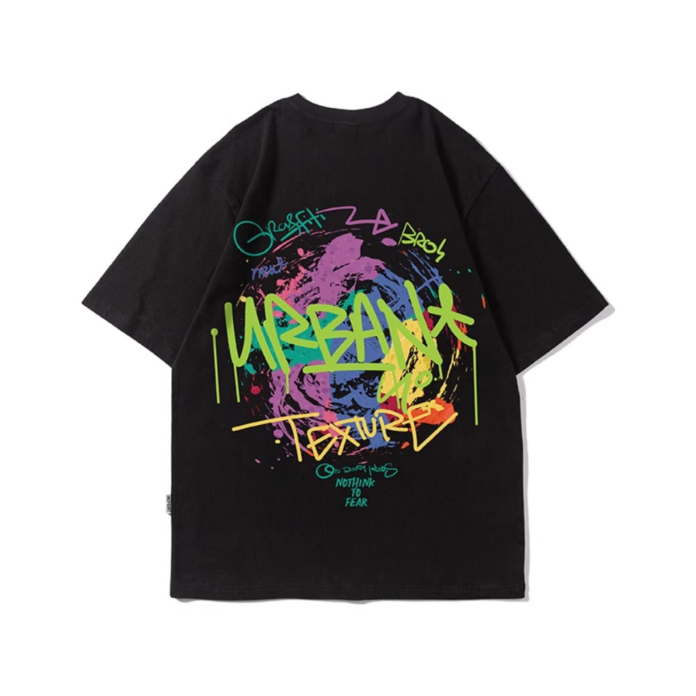 Street Philanthropist Graffiti Short Sleeve Men Ins Tide Loose Hip Hop T-Shirt