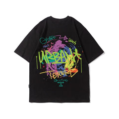 Street Philanthropist Graffiti Short Sleeve Men Ins Tide Loose Hip Hop T-Shirt Details