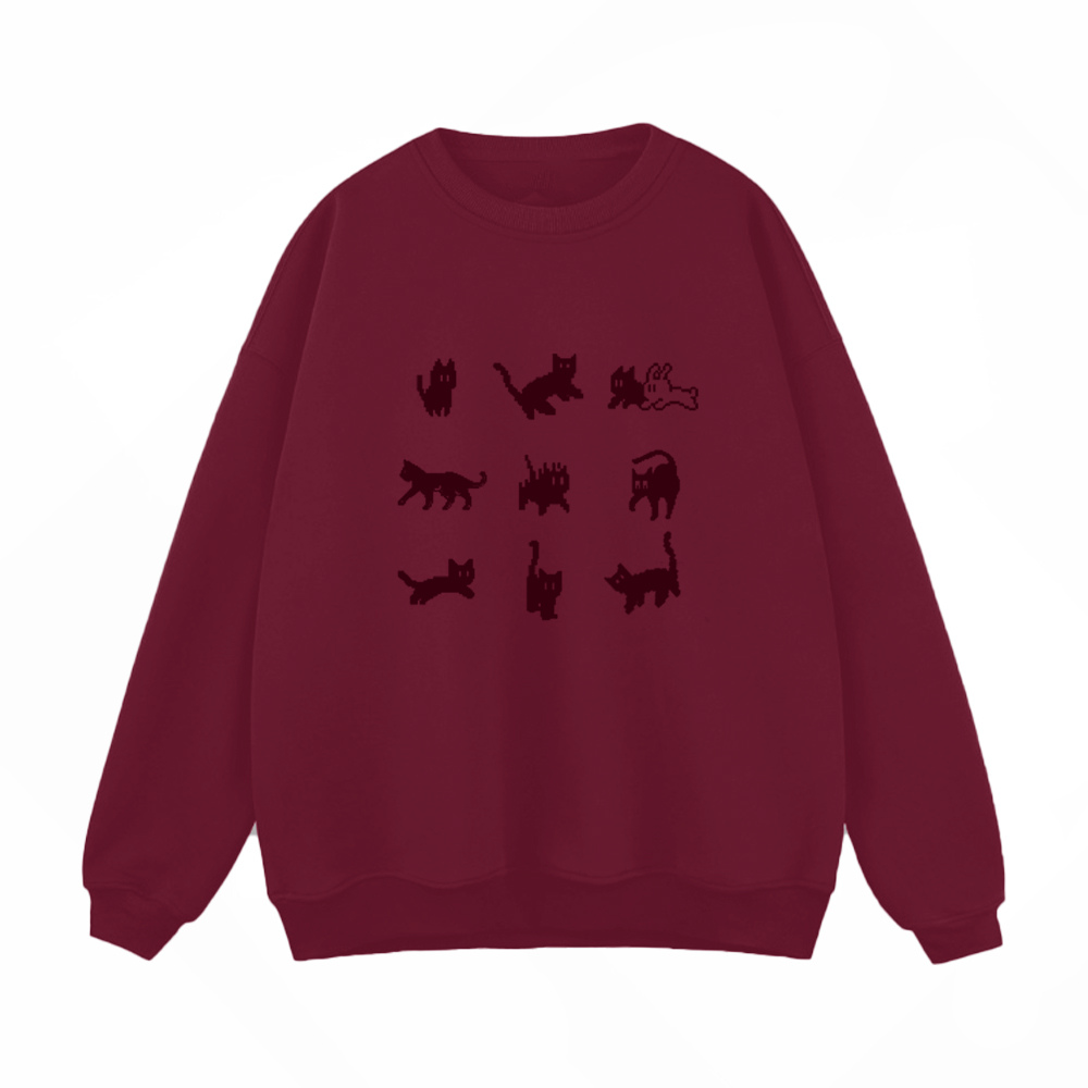 Black Cat Collection Print Sweatshirt
