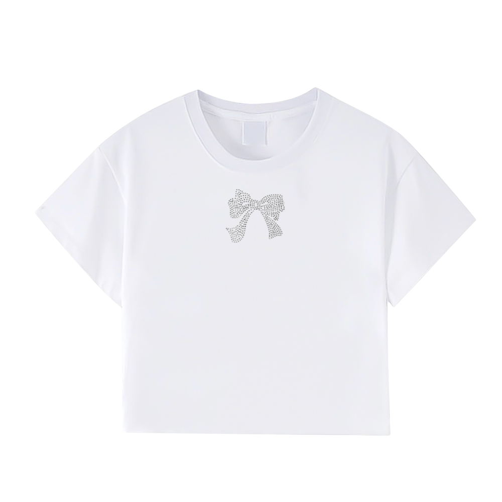 Women's Solid Color Bow T-Shirt