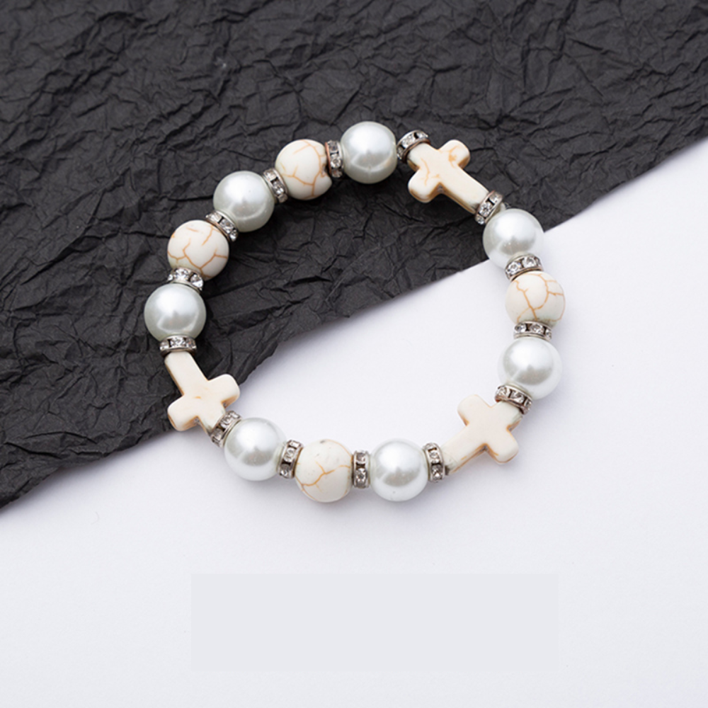Street Cross Pearl Bracelet