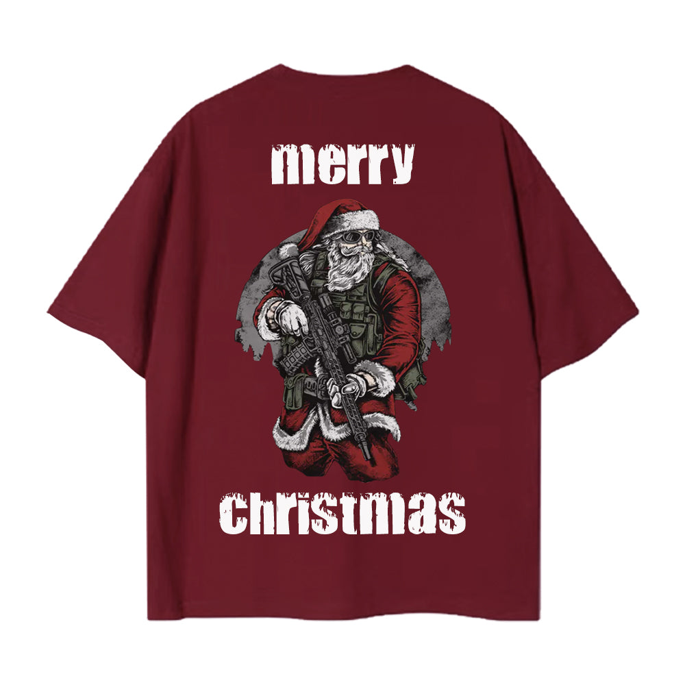 Retro Fighting Santa T-Shirt