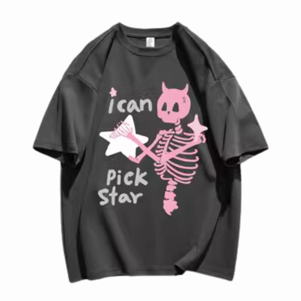 Dark Skull Star Print T-Shirt