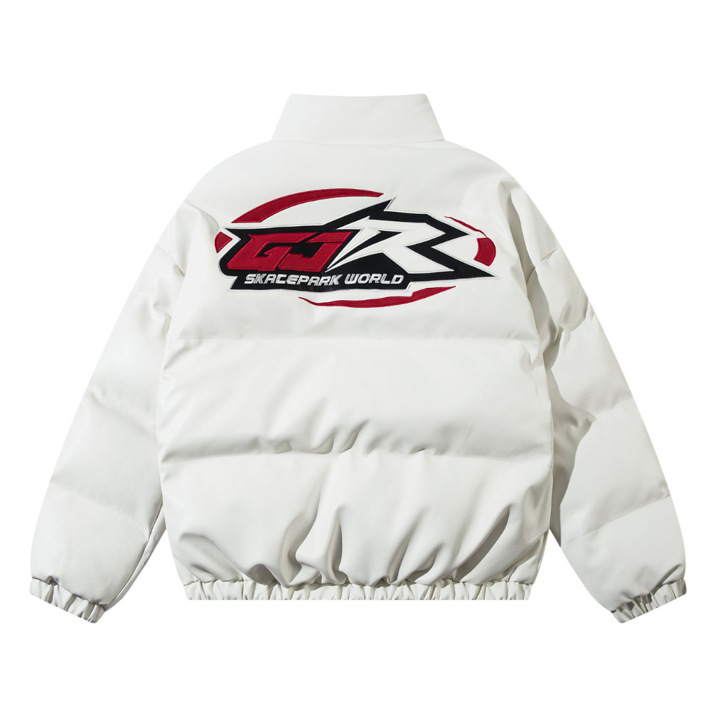 Motorcycle Flame Letter Patch LeatherCoat