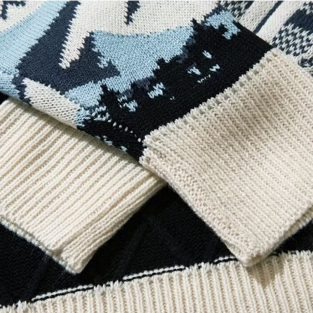 Women's Classic Geometric Panel Christmas Sweater