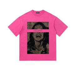 Street Philanthropist Print Oversize Short Sleeve T-Shirt Summer Loose Trend Versatile Details