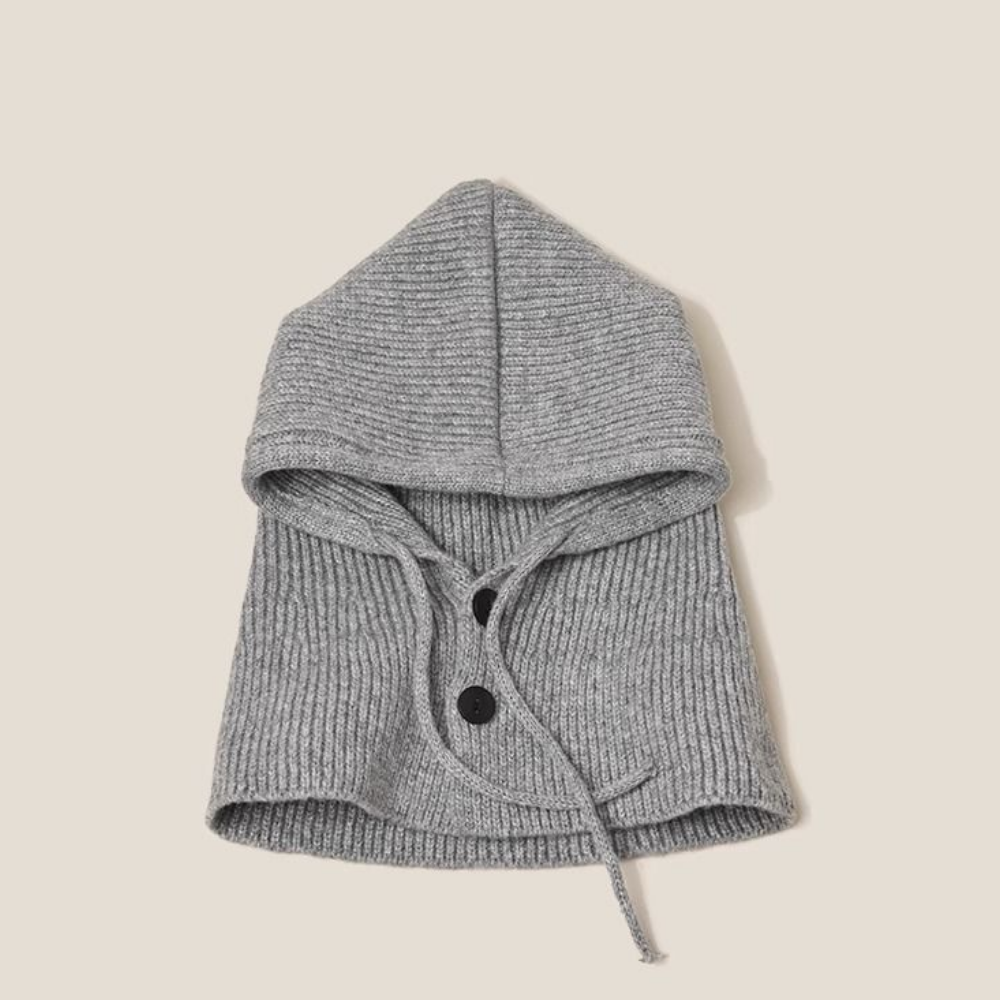 Solid Color Scarf Knitted Hat