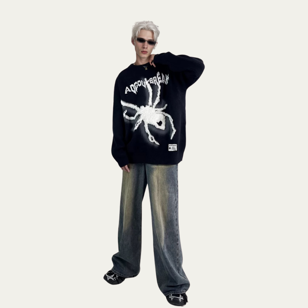 OOC' High Street Vintage Jacquard Spider Knit Sweater