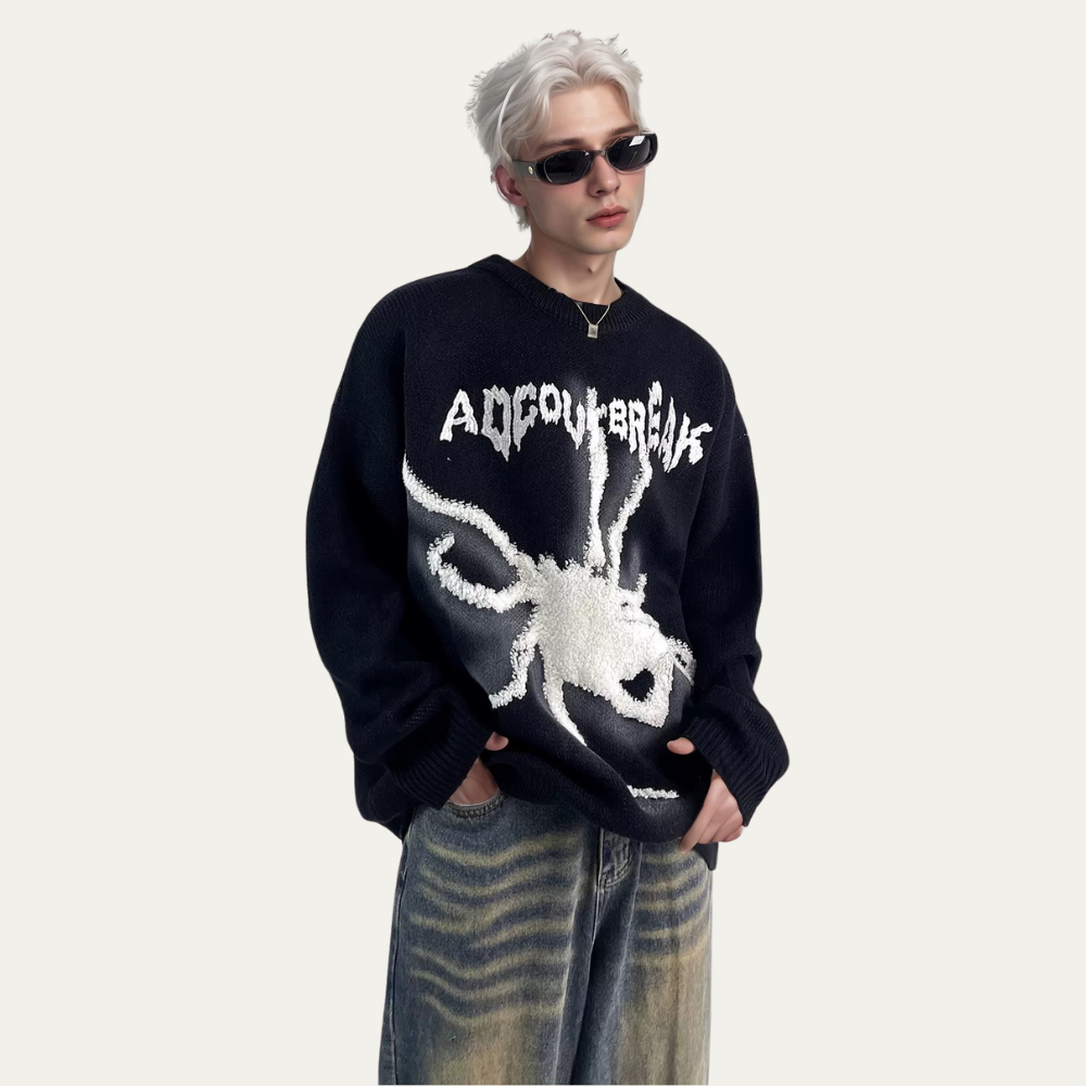 OOC' High Street Vintage Jacquard Spider Knit Sweater