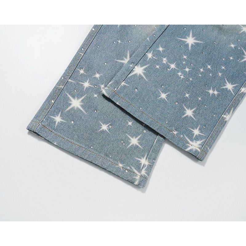 LoopStone Crystal Wash Wide-Leg Shining Stars Jeans