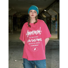 Street Philanthropist Scratch Graffiti Letter Print Short Sleeve Details