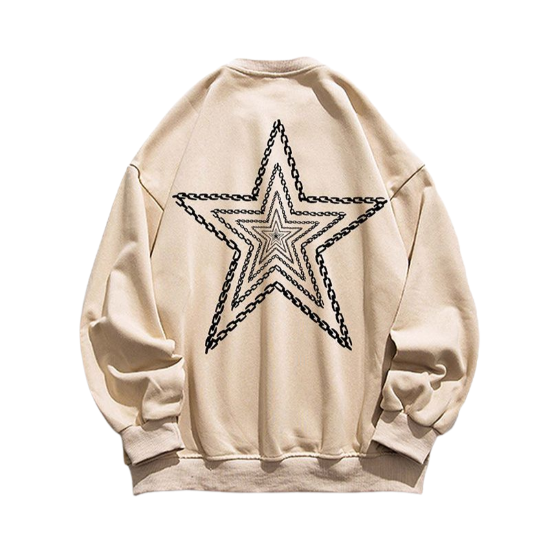 Vintage Pentagram Print Sweatshirt