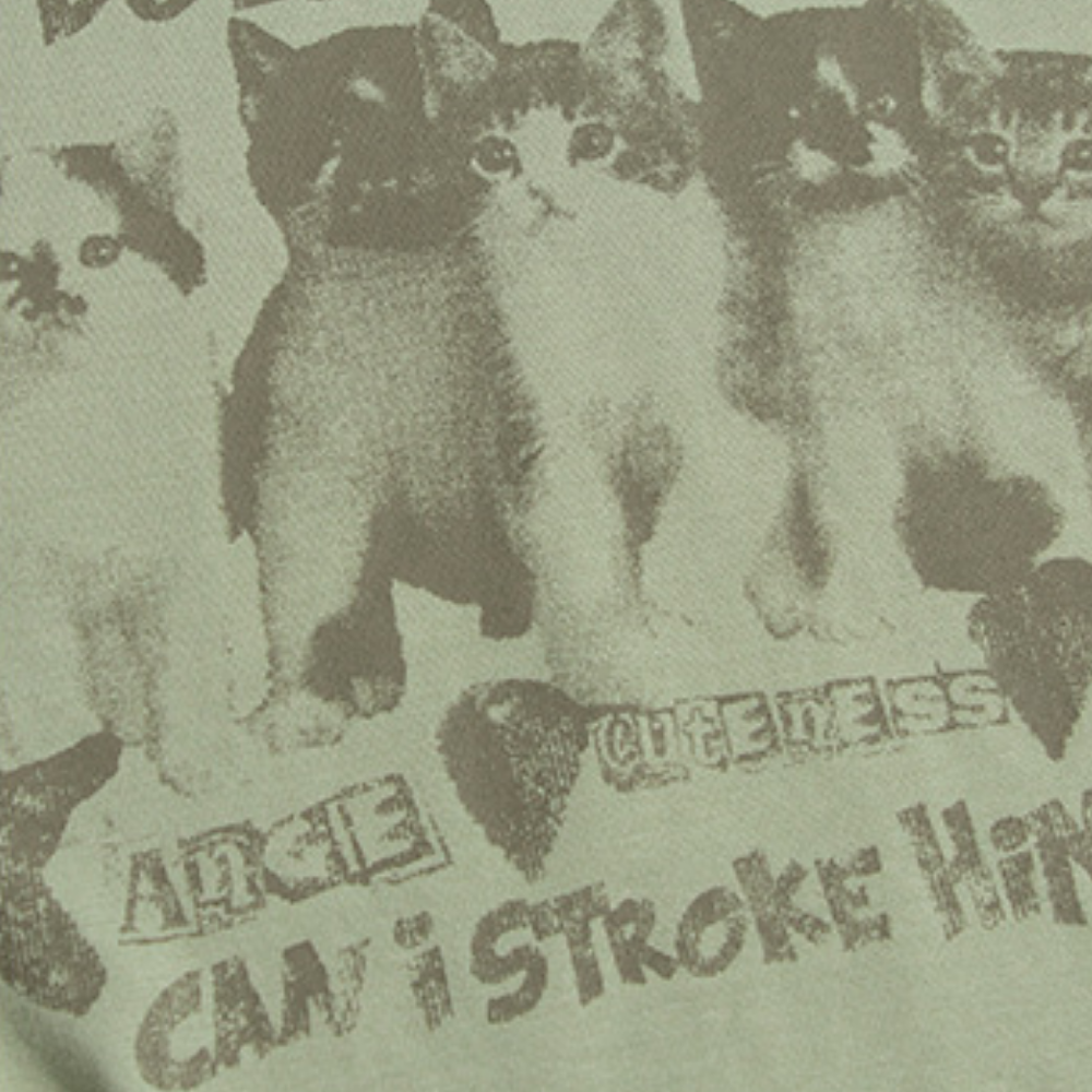 Women's Vintage Cat Print T-shirt