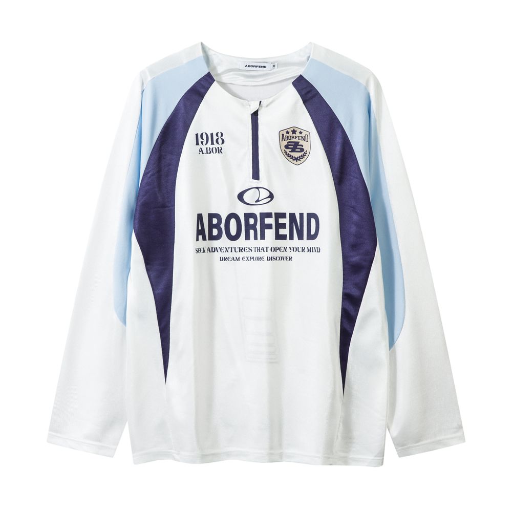 Vintage Racer Collarless Zipper Sweatshirt