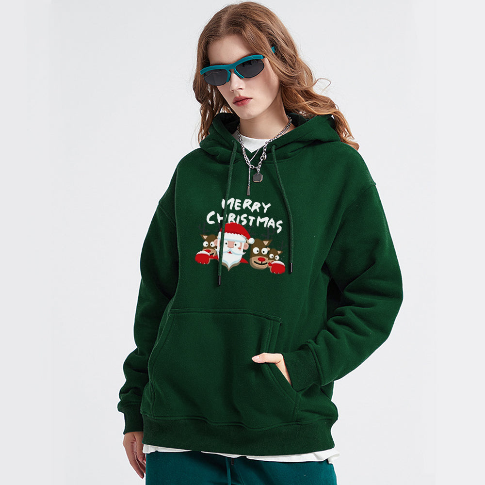 Cute Santa Claus And Elk Hoodie