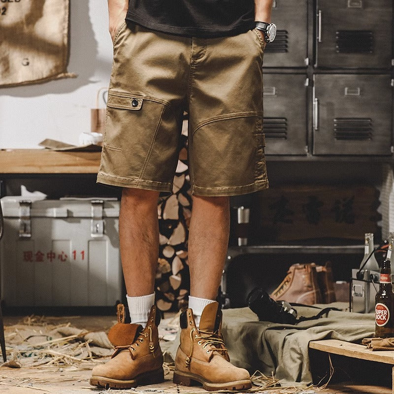 American Retro Loose Thin Large Size  Casual Cargo Shorts