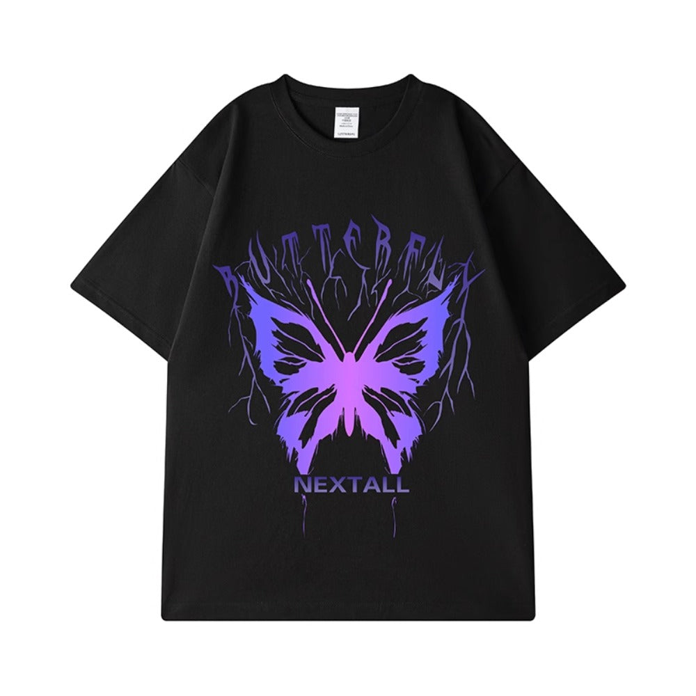 Street Philanthropist Butterfly Short Sleeve T-Shirt Men ins Trend