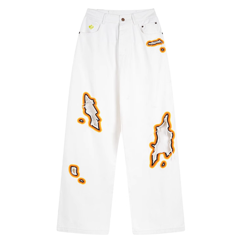 DF |Street Flame Ripped Jeans