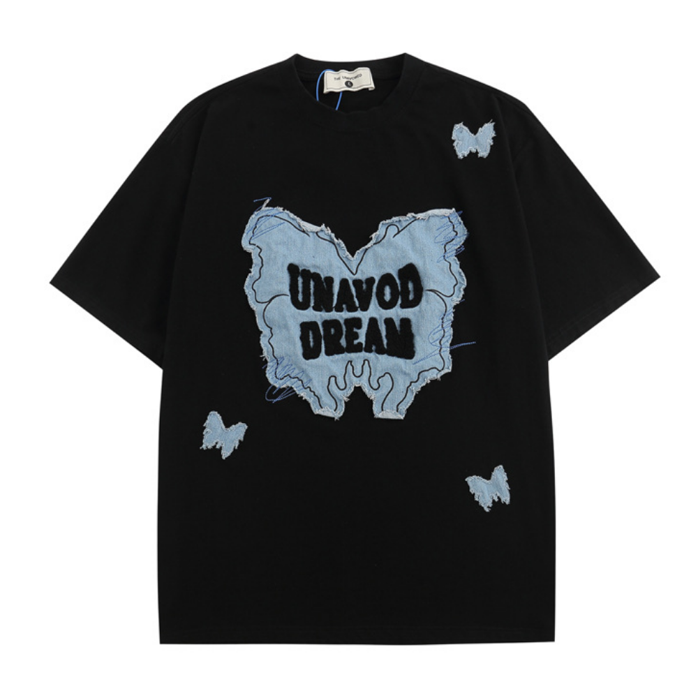Butterfly Denim Patch T-Shirt