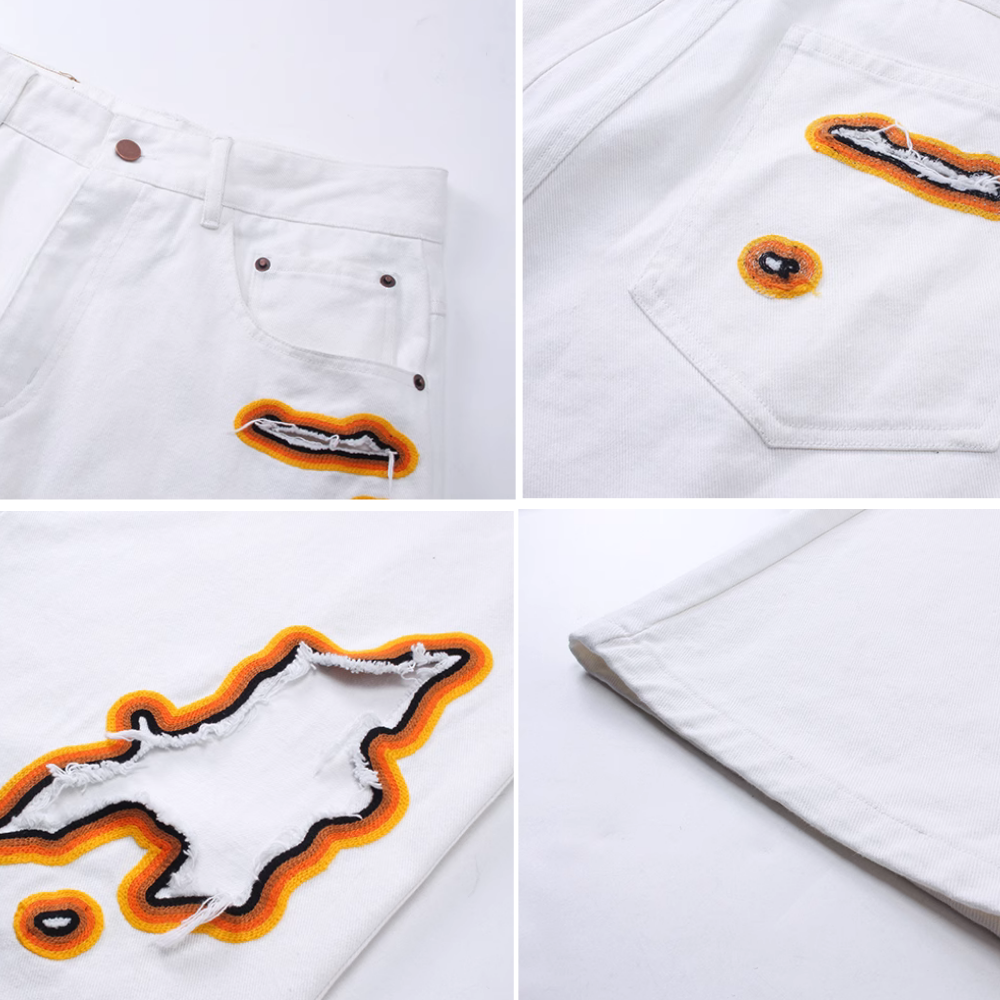 DF |Street Flame Ripped Jeans