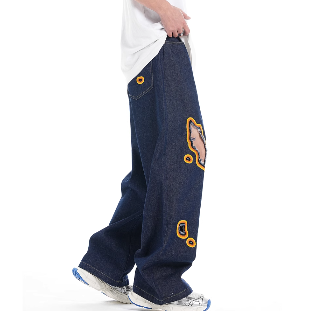 DF |Street Flame Ripped Jeans