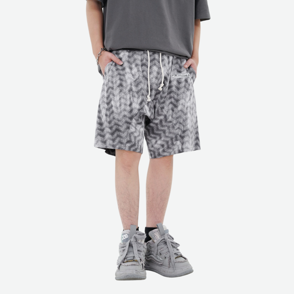 Fashionable Rhombus Corrugated Shorts