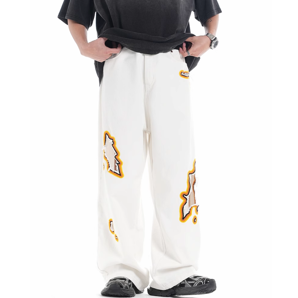 DF |Street Flame Ripped Jeans