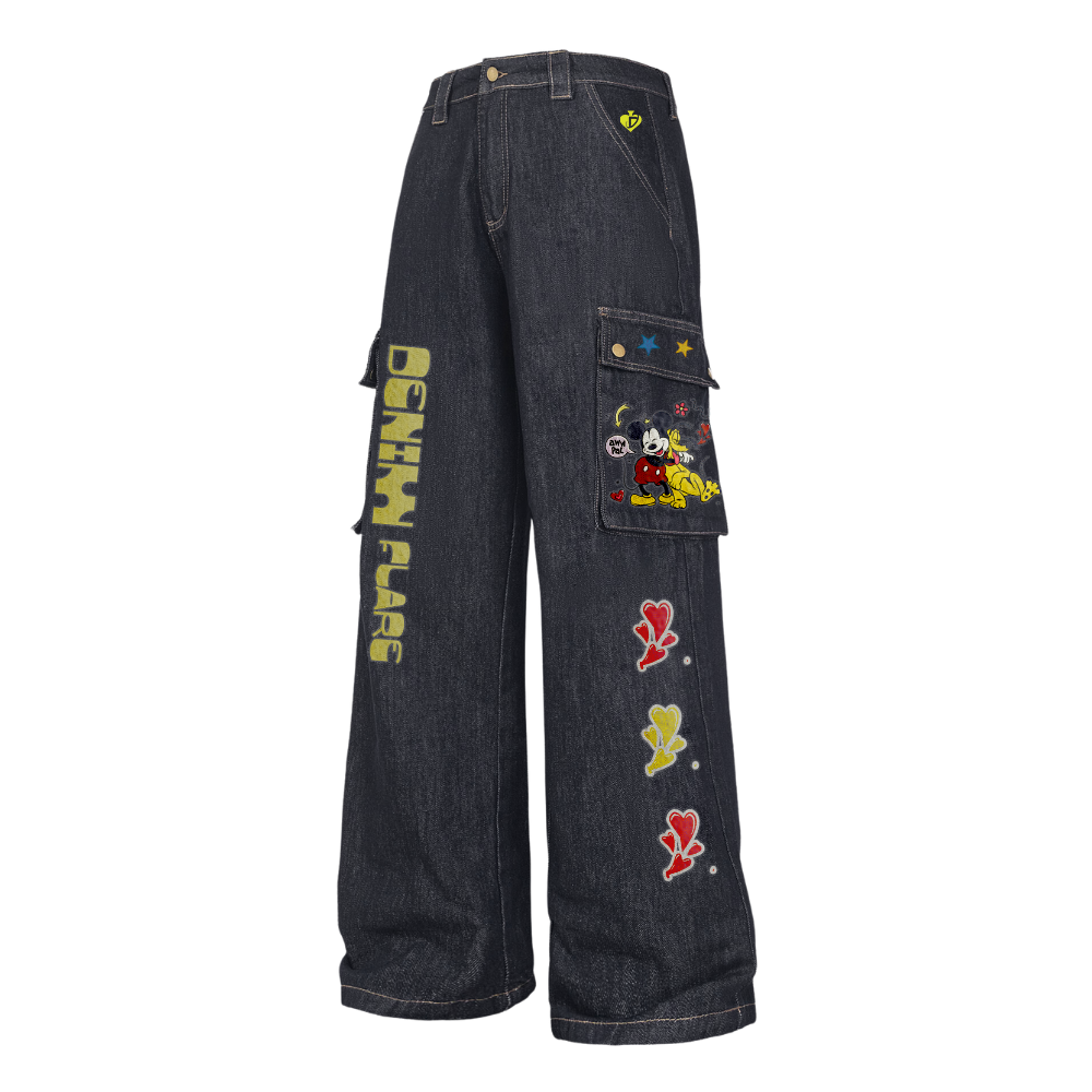 DF|Cartoon Mickey Logo Jeans