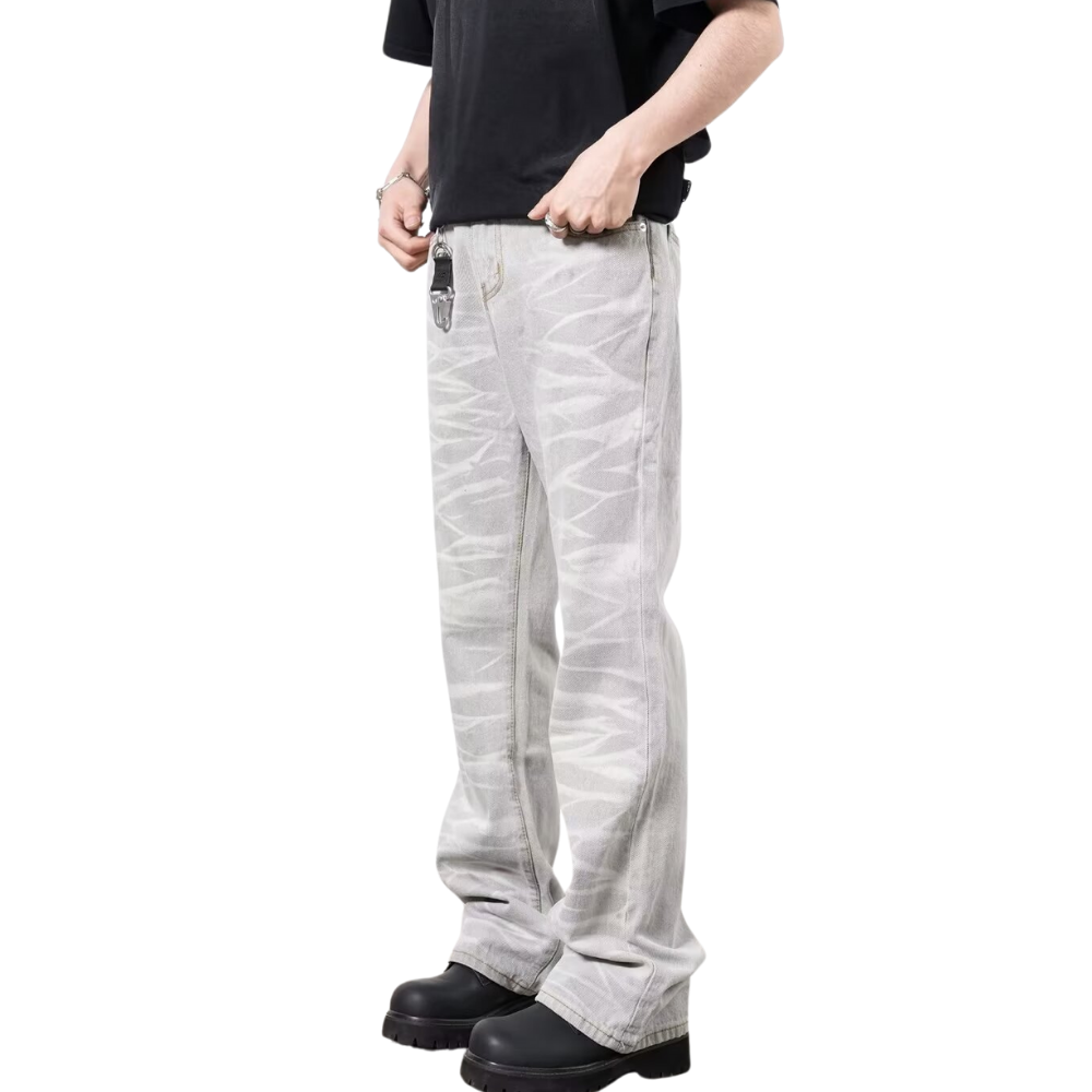 DF|Smoky Grey Lightning Texture Jeans