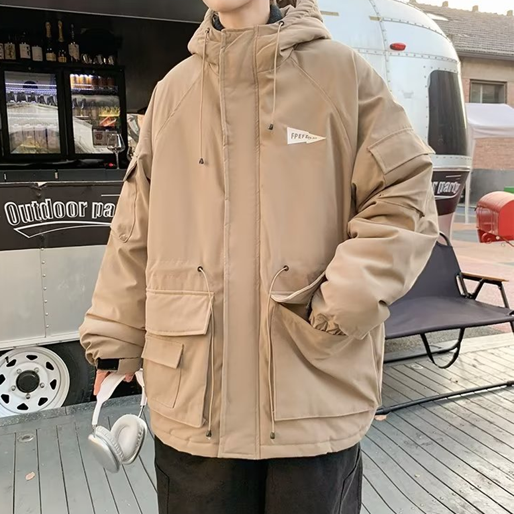 retro Japanese  Thickened Workwear Style Coat
