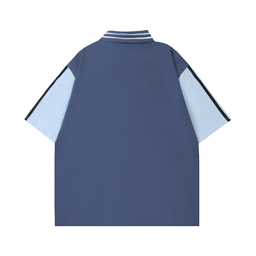 Evokyn Cartoon Patchwork Polo Shirt