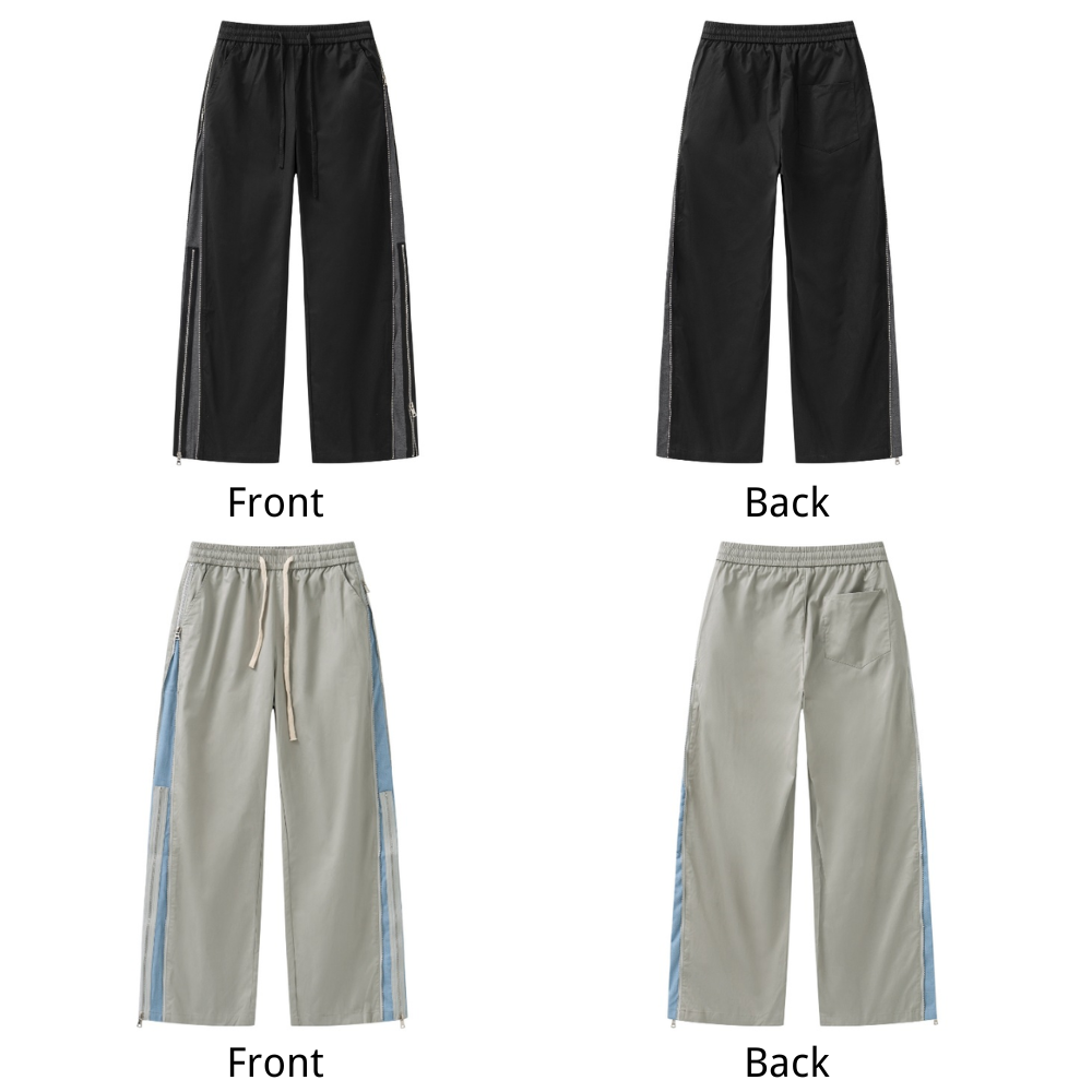 High Street Double Zip Loose Sweatpants