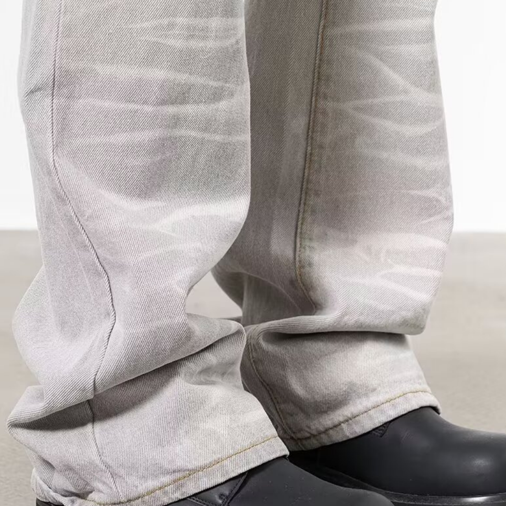 DF|Smoky Grey Lightning Texture Jeans