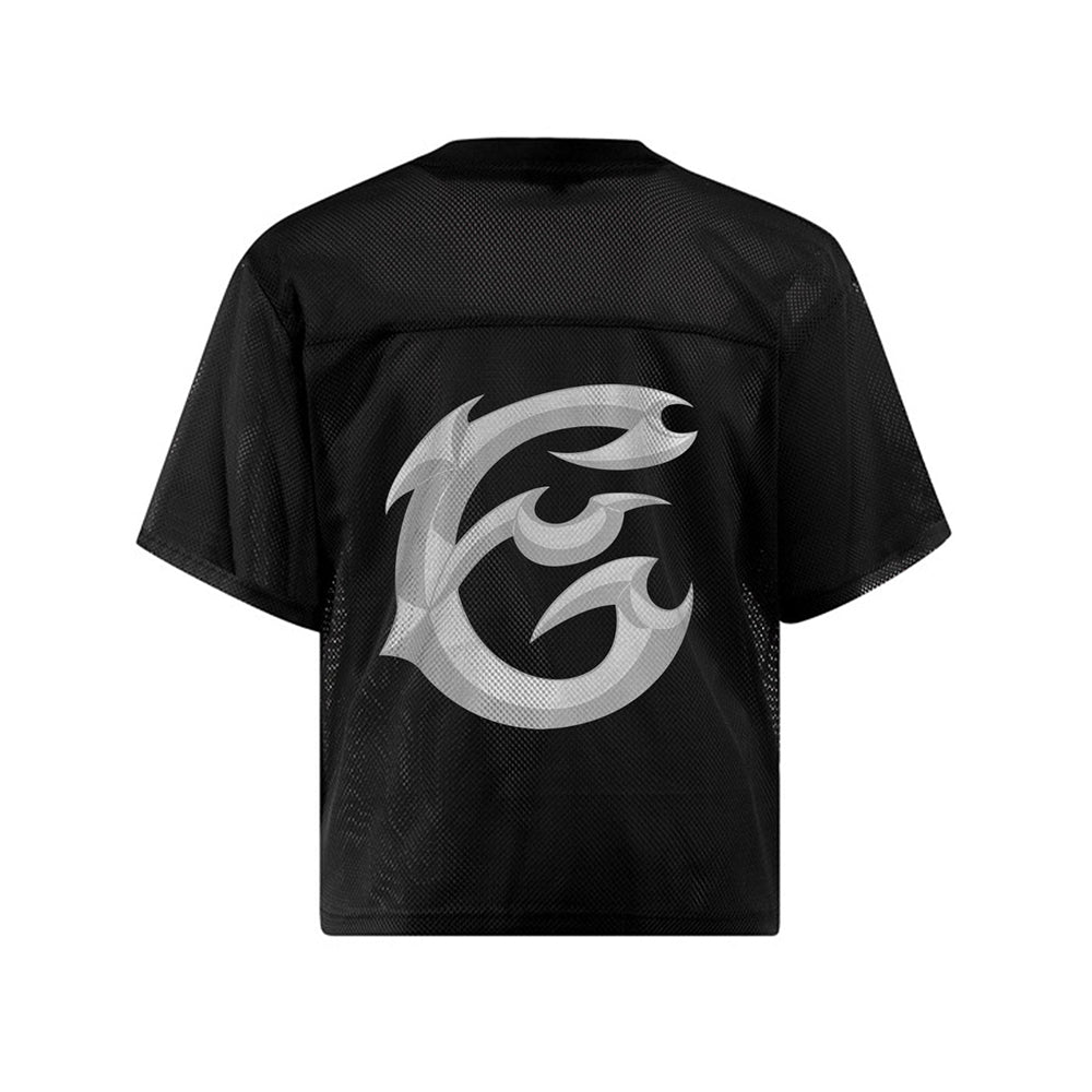 Evokyn Jersey Lucky Letter Print Quick Dry V-neck T-shirt