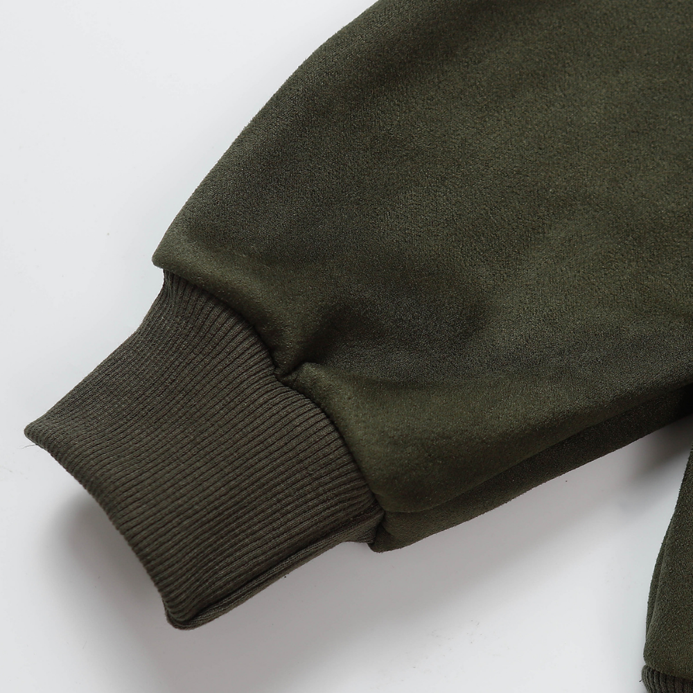 High Street Lettering Stamped Suede Hoodie