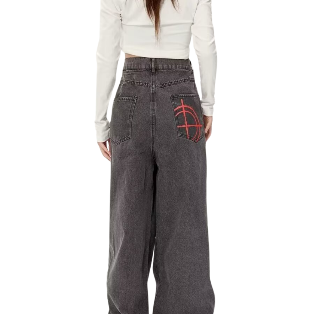 DF|Hip-Hop Graffiti Patch Jeans