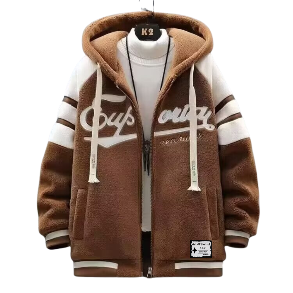 OOC' Casual Vintage Sherpa Hooded Coat