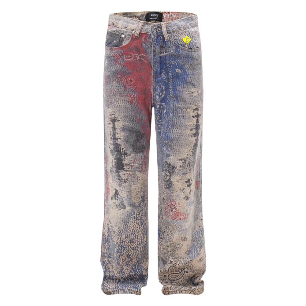 DF |Vibe Paisley Digital Print Jeans