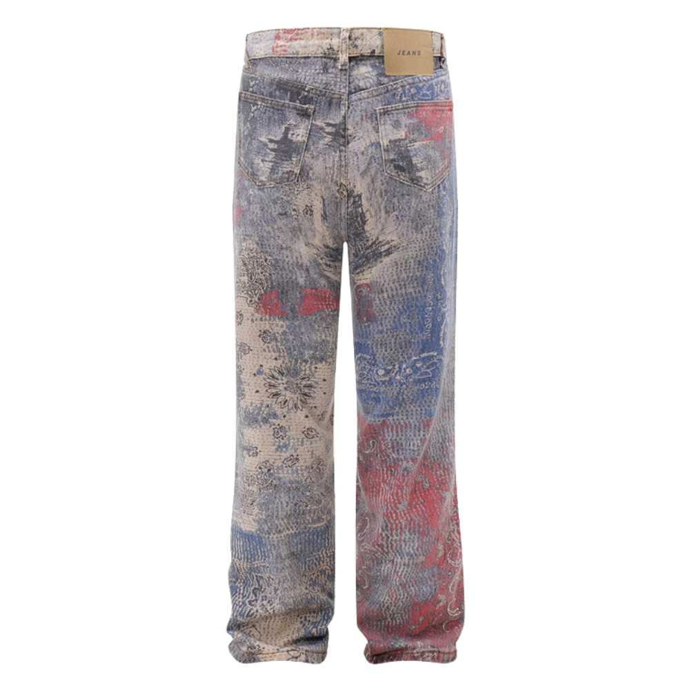 DF |Vibe Paisley Digital Print Jeans