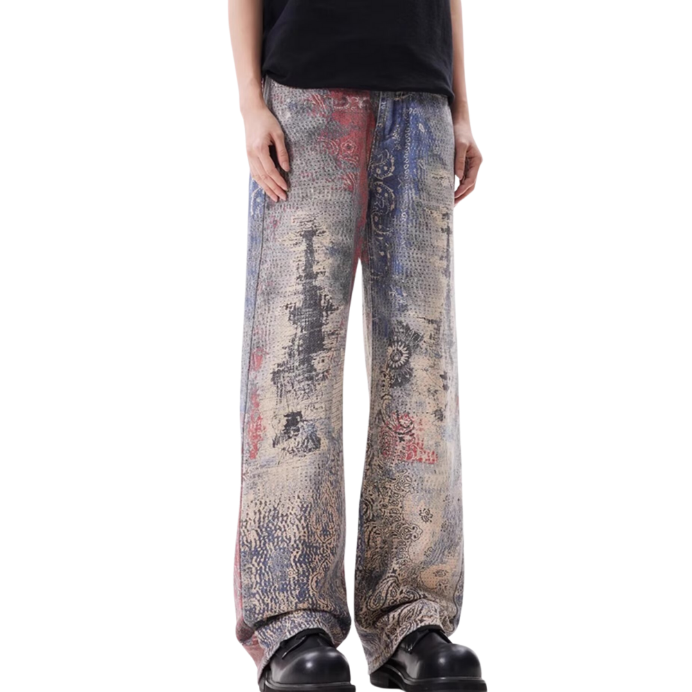 DF |Vibe Paisley Digital Print Jeans