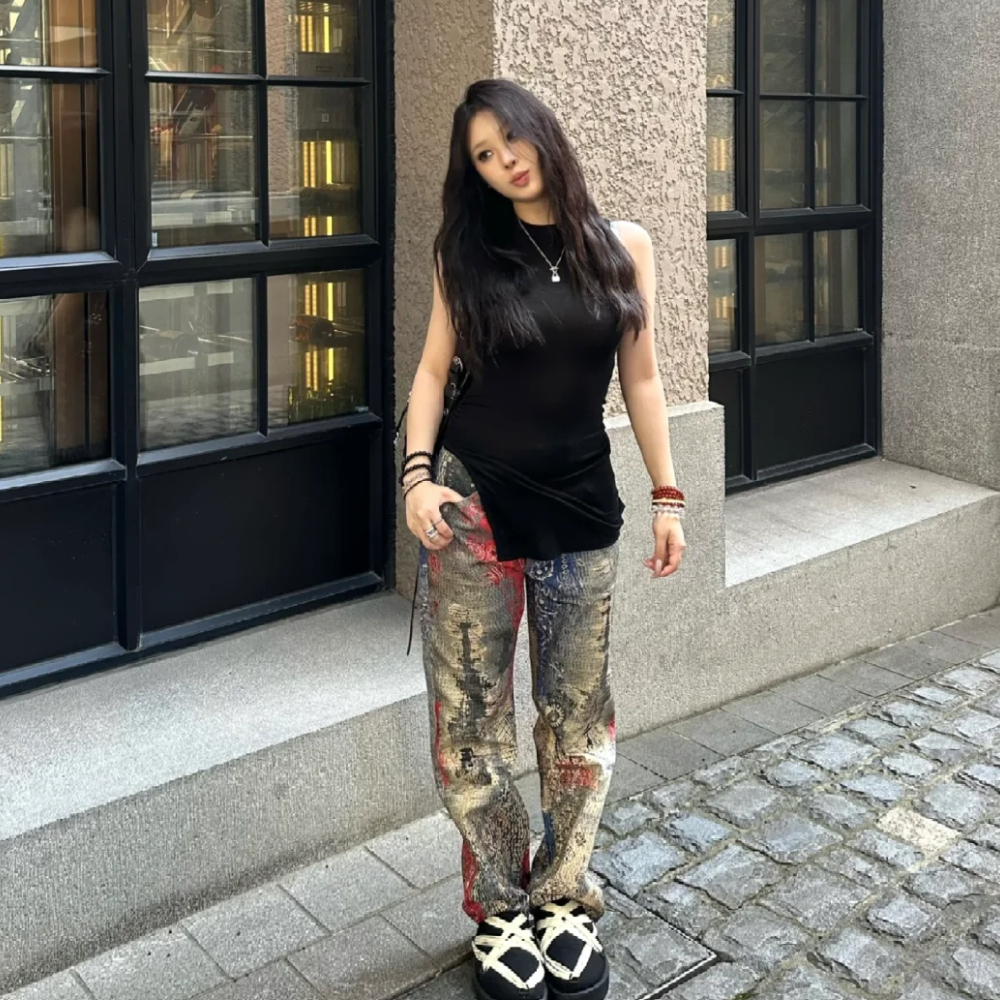 DF |Vibe Paisley Digital Print Jeans