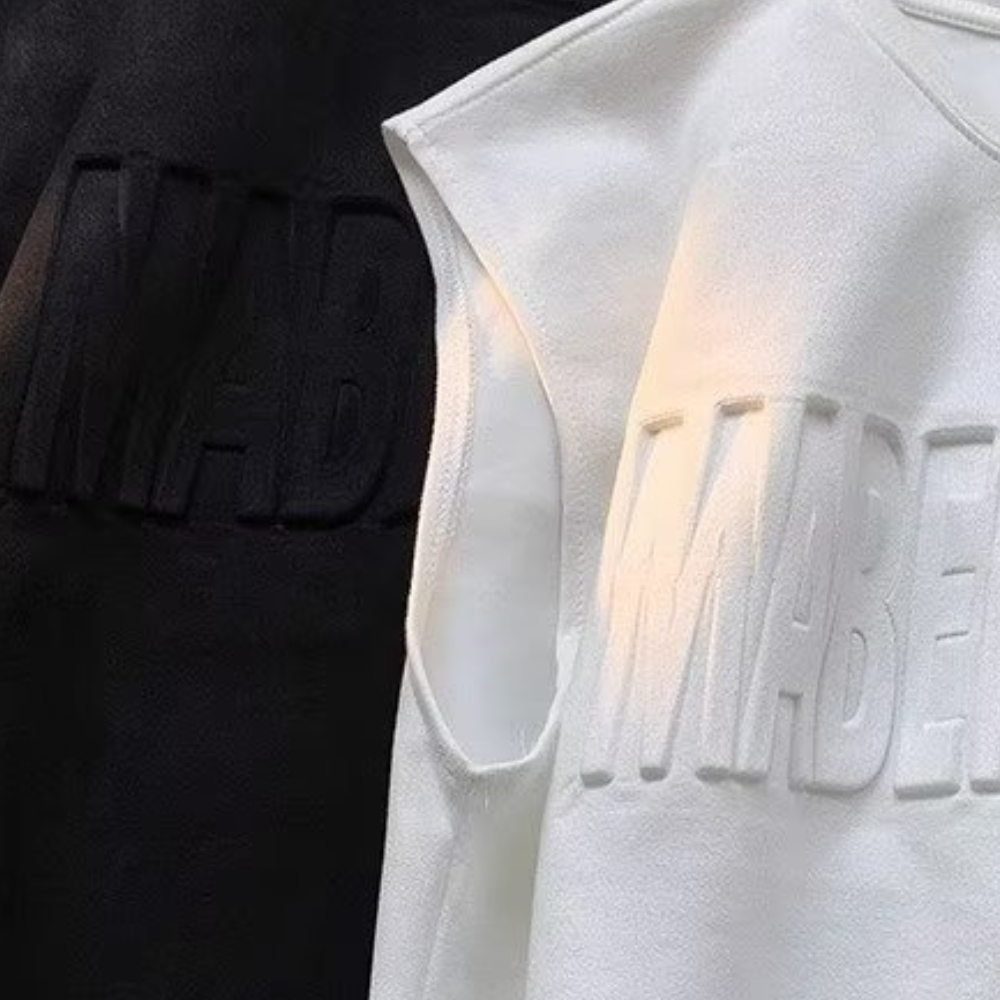 Simple Lettering Suede Vest