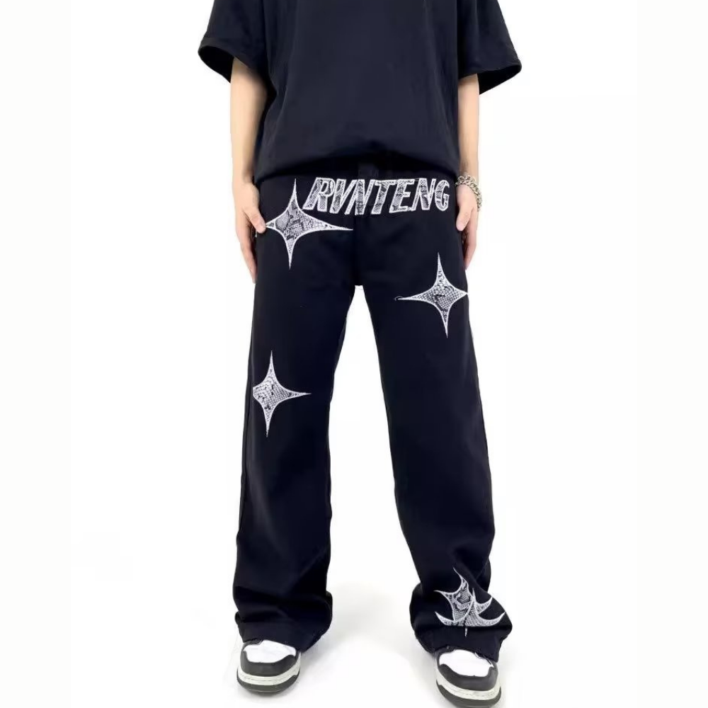 DF| Star Sequin Patch Jeans