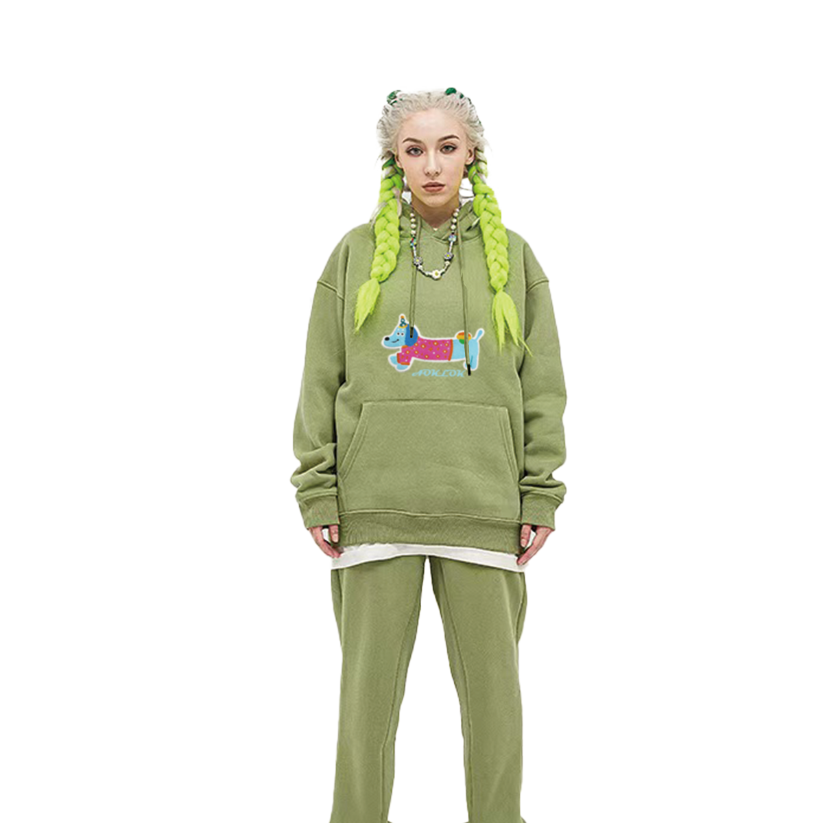 AG Embroidery Blue Dachshund Dog Hoodie