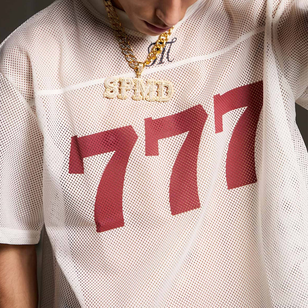 Evokyn Jersey Lucky Letter Print Quick Dry V-neck T-shirt