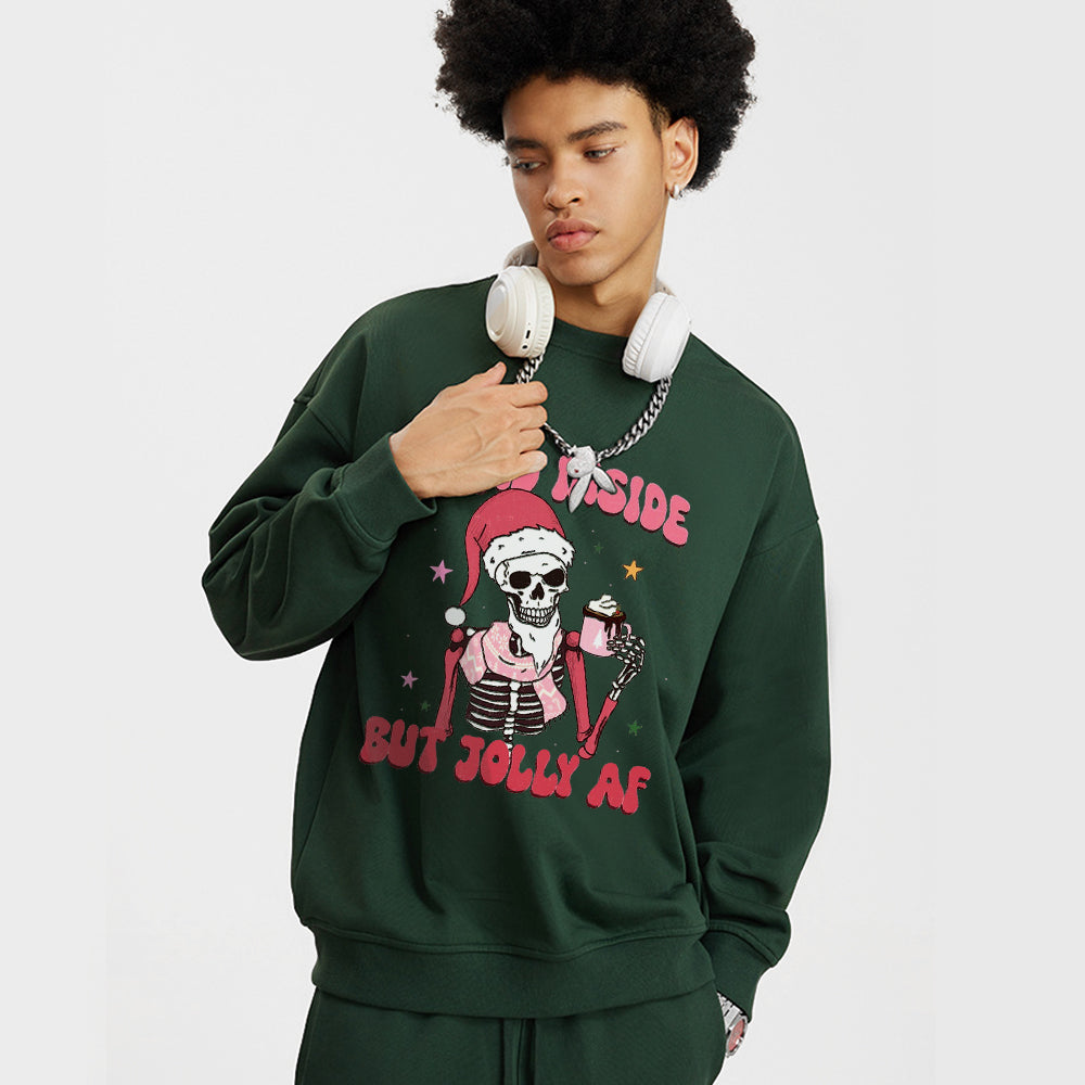 Retro Christmas Skull Cheers Sweatshirt