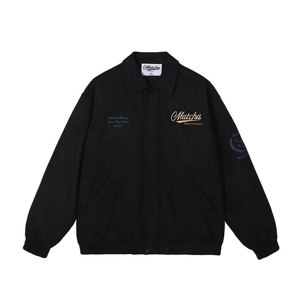 American Suede Embroidered Lapels Jacket