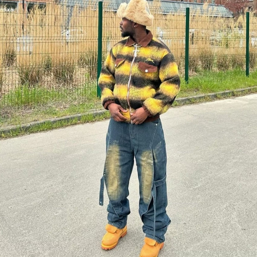 Contrast Color Wool Jacket